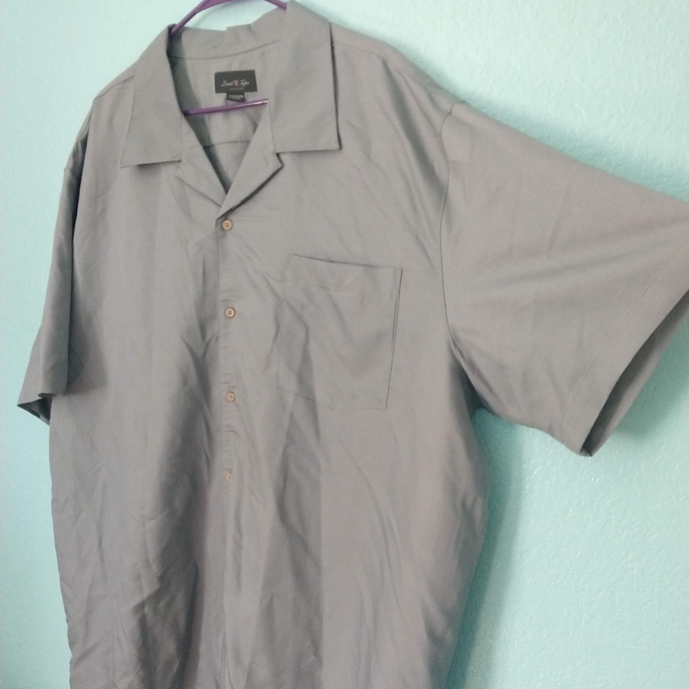 NWT Slate gray short sleeve button up shirt 3XLT
